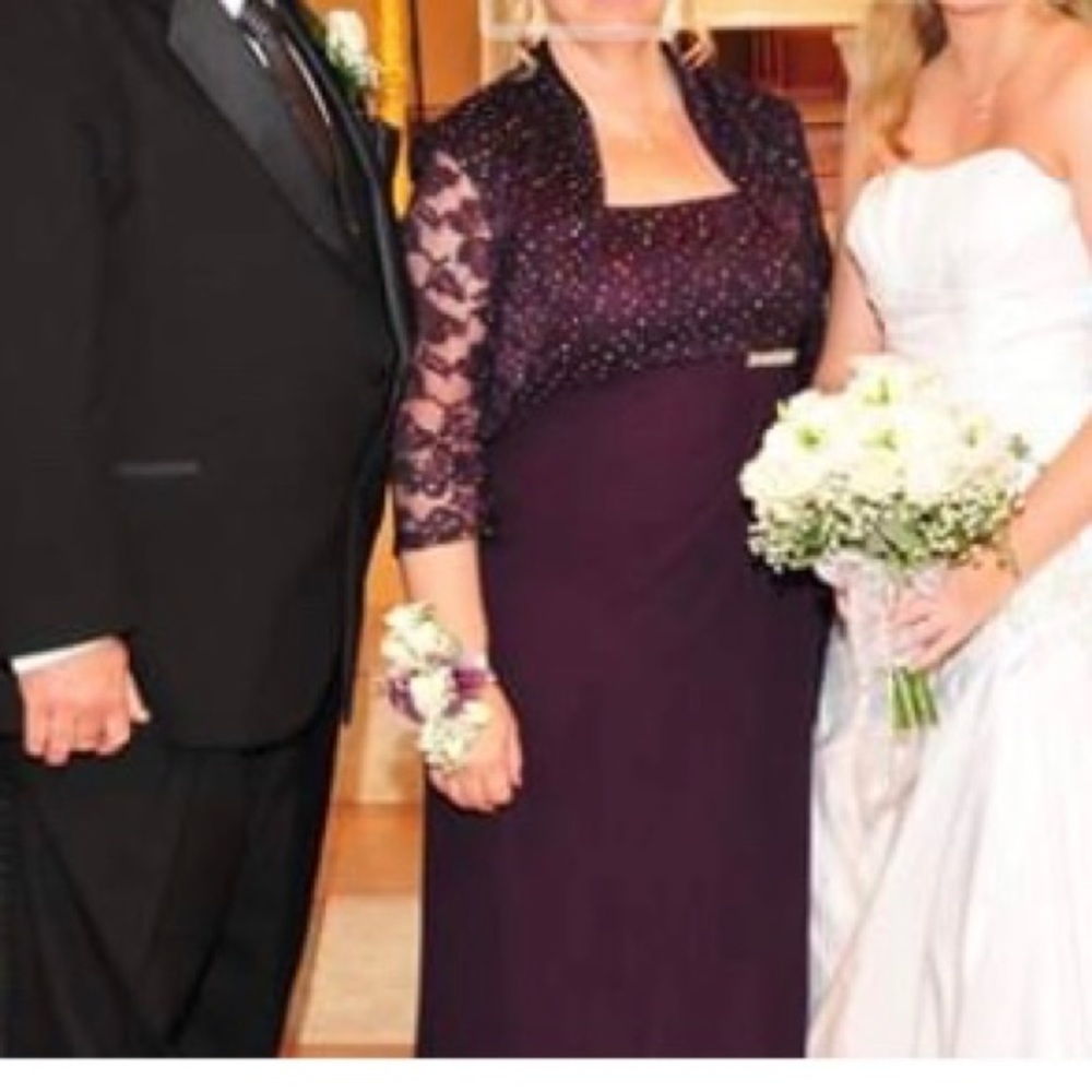 Elegant eggplant long formal dress
